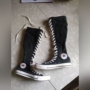 Converse knee high black shoes
